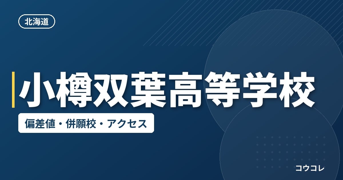 小樽双葉高等学校の偏差値・併願校・アクセス