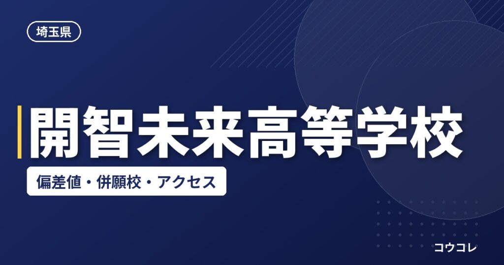 開智未来高等学校の偏差値・併願校・アクセス