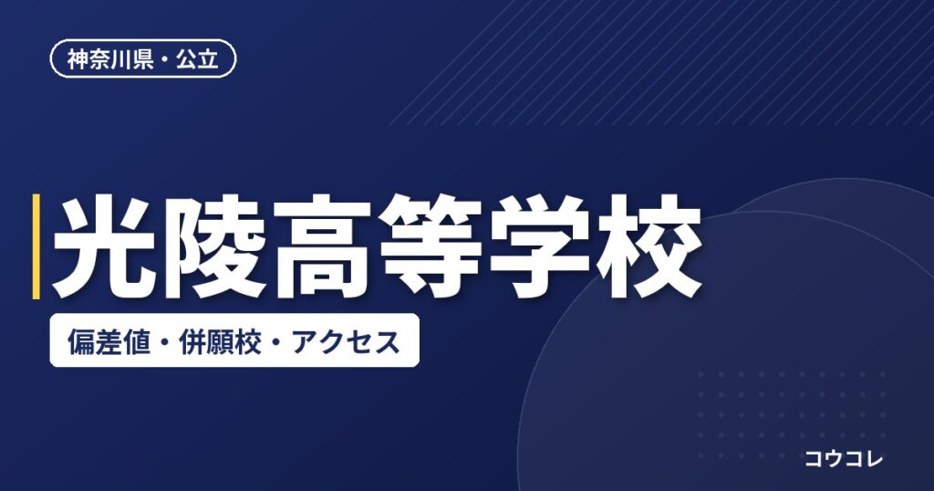 光陵高等学校の偏差値・併願校・アクセス