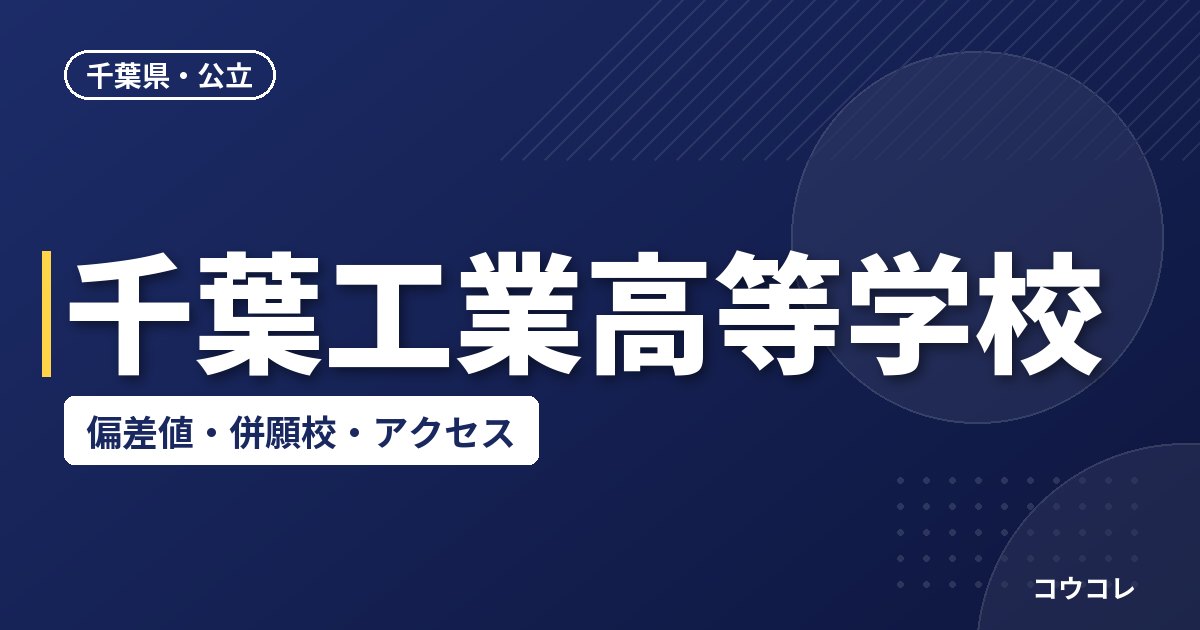 千葉工業高等学校の偏差値・併願校・アクセス