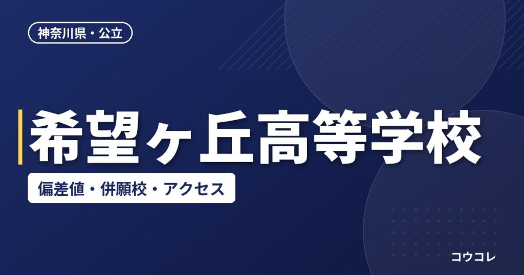 希望ヶ丘高等学校の偏差値・併願校・アクセス