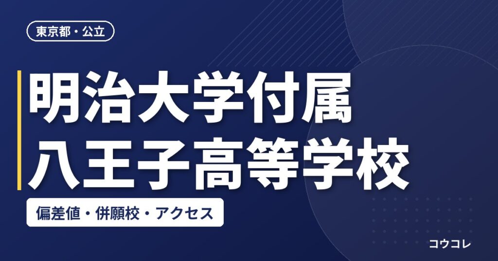 明治大学付属八王子高等学校の偏差値・併願校・アクセス