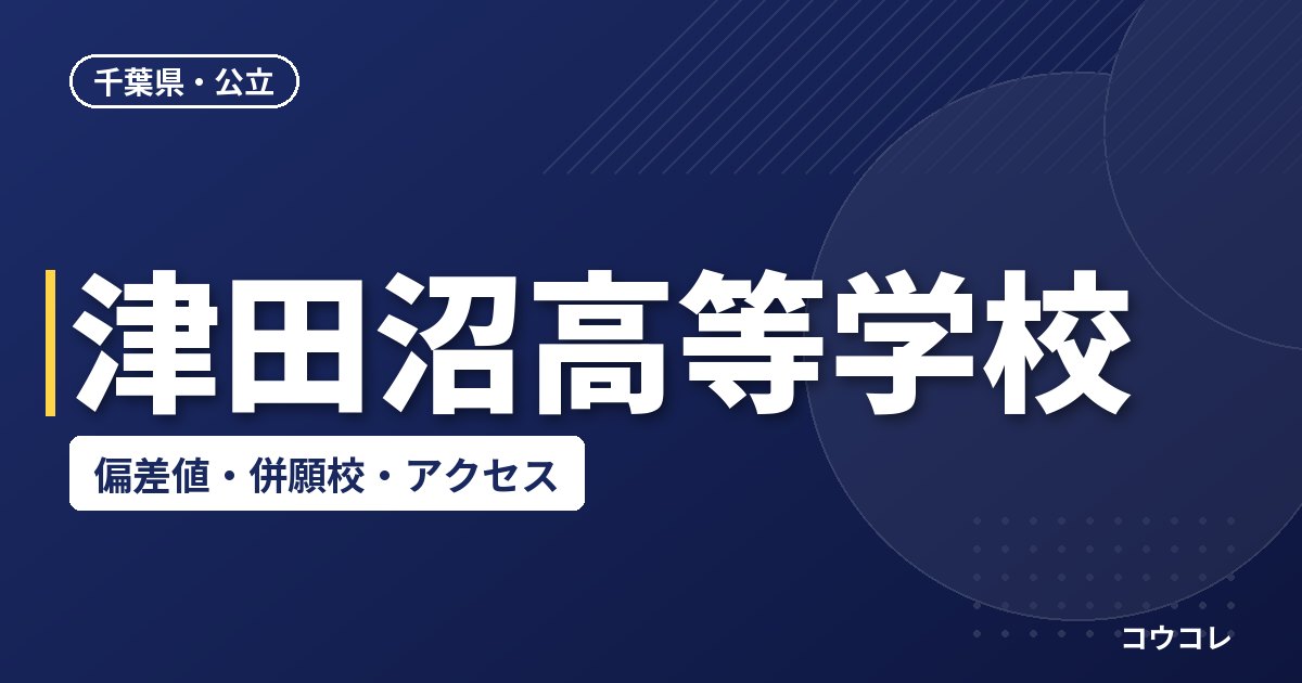 津田沼高等学校の偏差値・併願校・アクセス