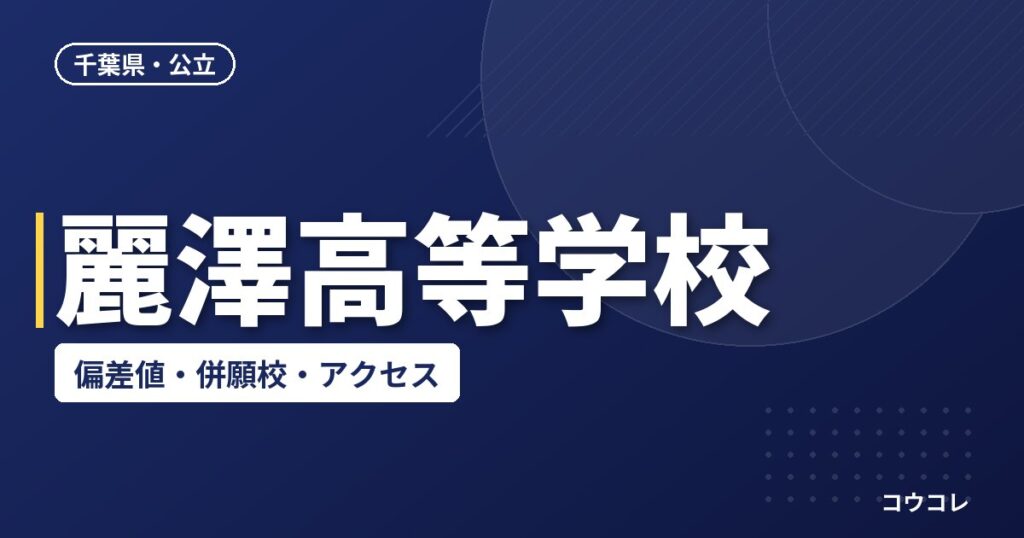 麗澤高等学校の偏差値・併願校・アクセス