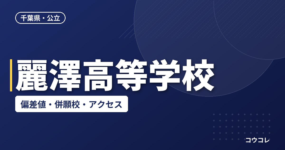 麗澤高等学校の偏差値・併願校・アクセス