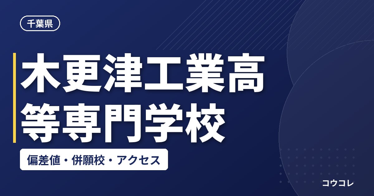 木更津工業高等専門学校の偏差値・併願校・アクセス