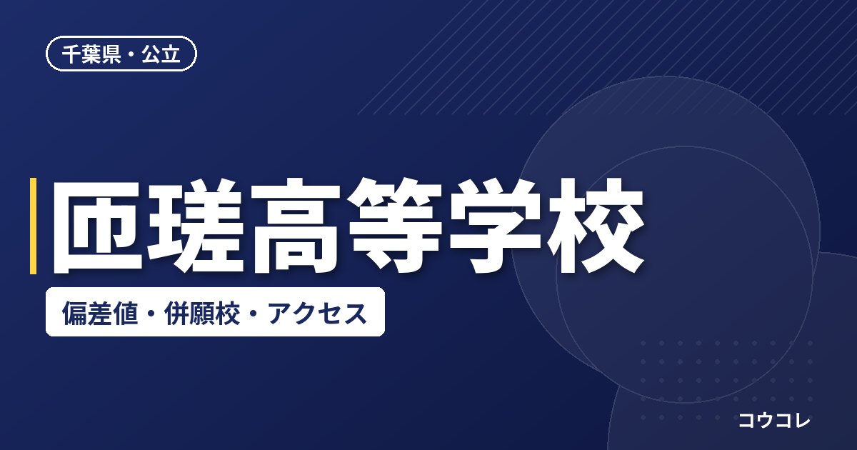 匝瑳高等学校の偏差値・併願校・アクセス