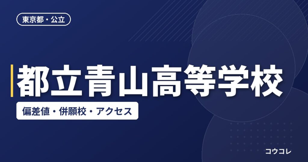 都立青山高等学校の偏差値・併願校・アクセス