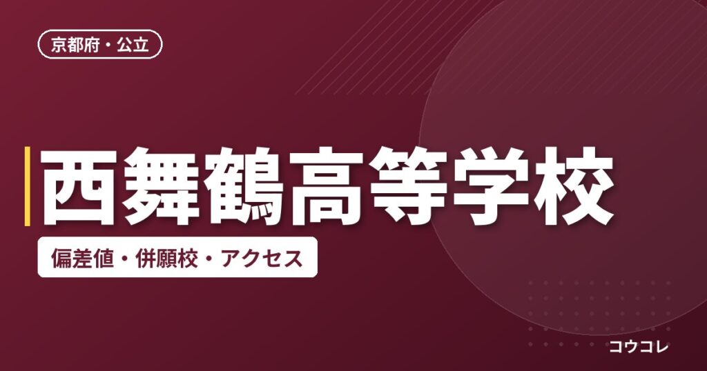 西舞鶴高等学校の偏差値・併願校・アクセス