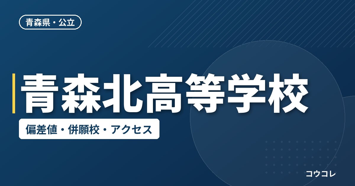 青森北高等学校の偏差値・併願校・アクセス