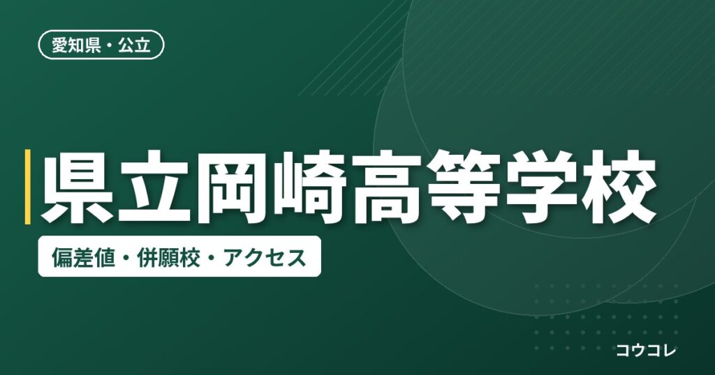 県立岡崎高等学校の偏差値・併願校・アクセス