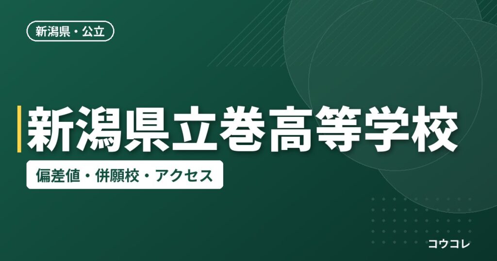 新潟県立巻高等学校の偏差値・併願校・アクセス