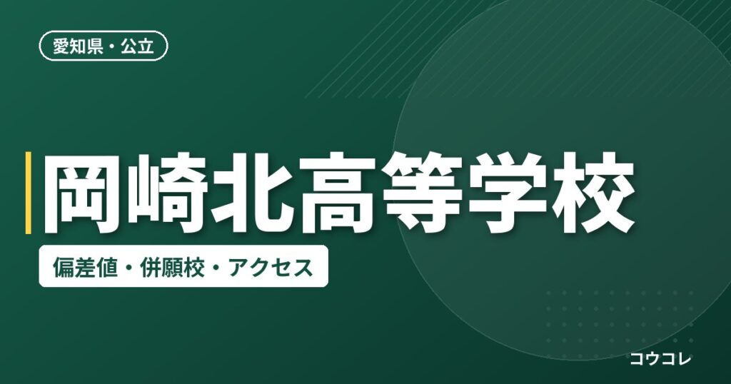 岡崎北高等学校の偏差値・併願校・アクセス