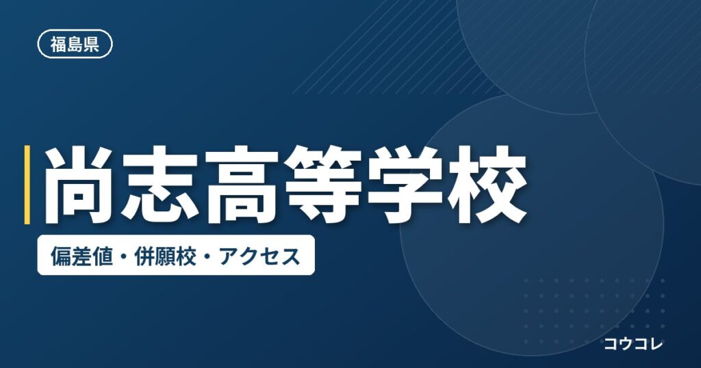 尚志高等学校の偏差値・併願校・アクセス