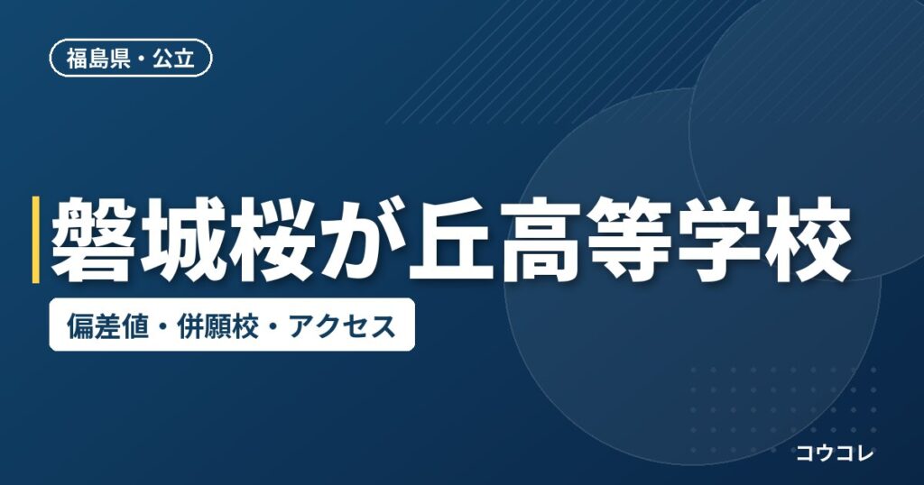 磐城桜が丘高等学校の偏差値・併願校・アクセス