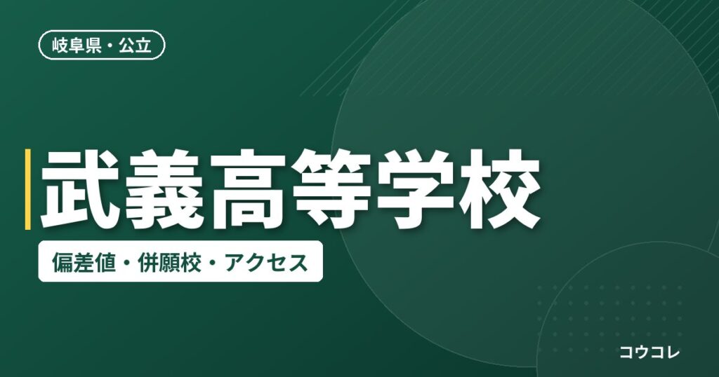 武義高等学校の偏差値・併願校・アクセス