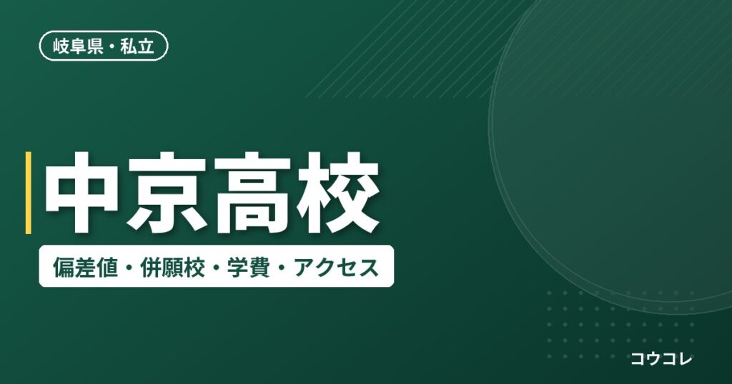 中京高校の偏差値・併願校・アクセス(2026-2027)