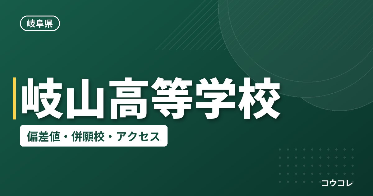 岐山高等学校の偏差値・併願校・アクセス
