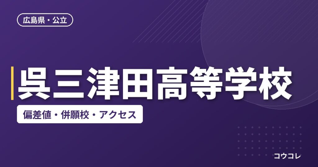 呉三津田高等学校の偏差値・併願校・アクセス