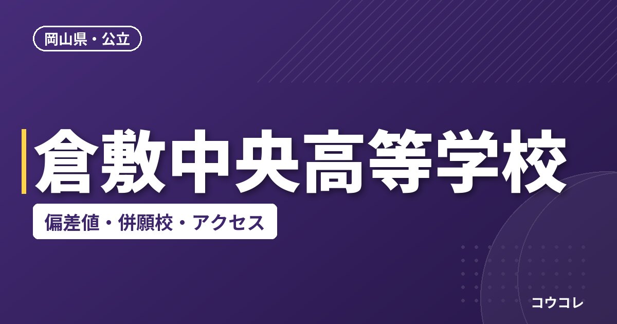 倉敷中央高等学校の偏差値・併願校・アクセス