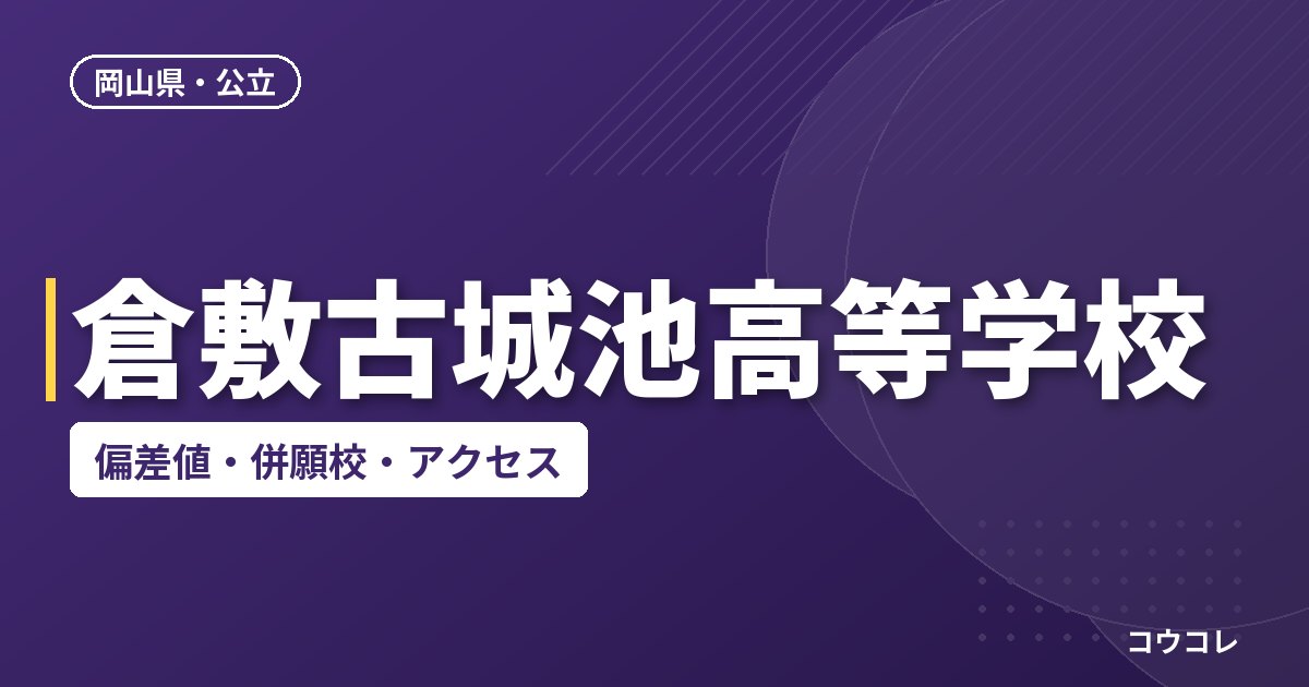 倉敷古城池高等学校の偏差値・併願校・アクセス