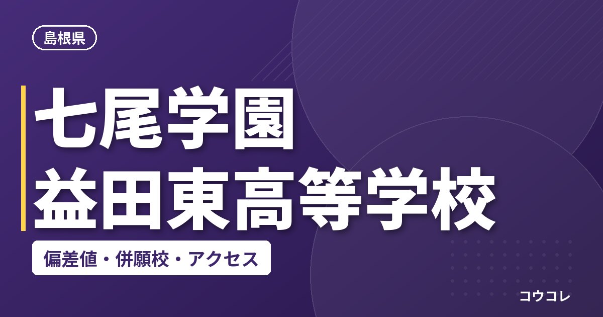 七尾学園 益田東高等学校の偏差値・併願校・アクセス