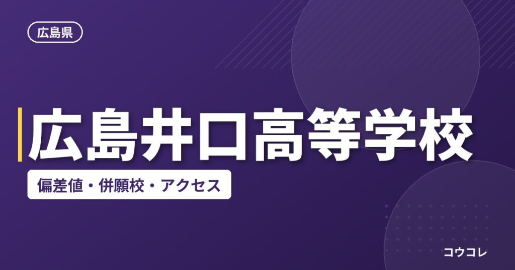 広島井口高等学校の偏差値・併願校・アクセス
