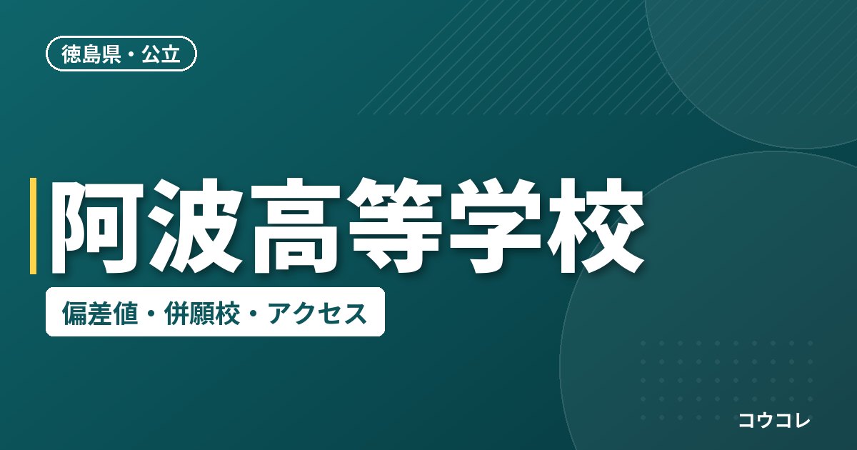 阿波高等学校の偏差値・併願校・アクセス