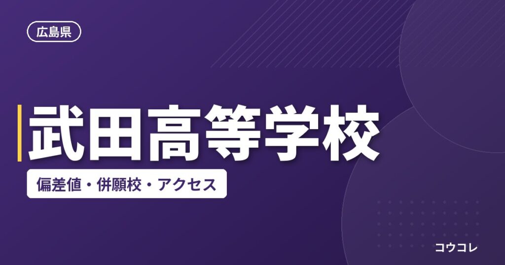 武田高等学校の偏差値・併願校・アクセス