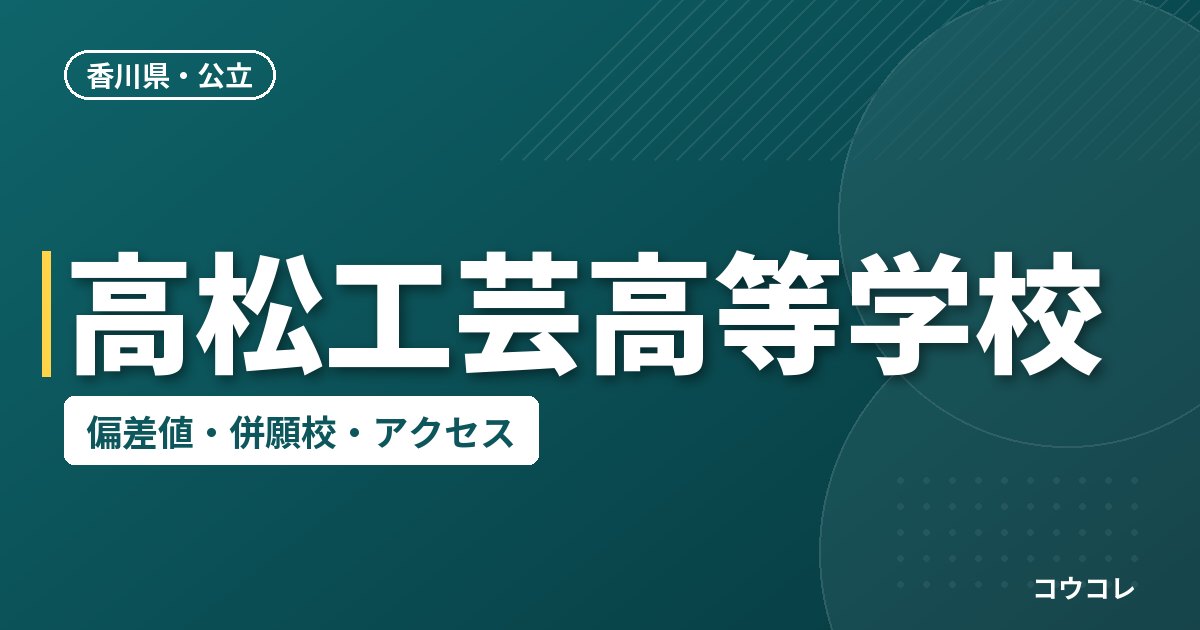 高松工芸高等学校の偏差値・併願校・アクセス