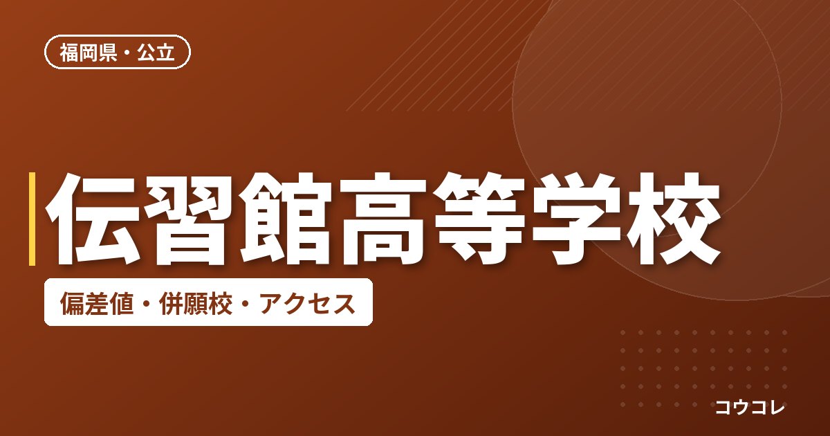 伝習館高等学校の偏差値・併願校・アクセス