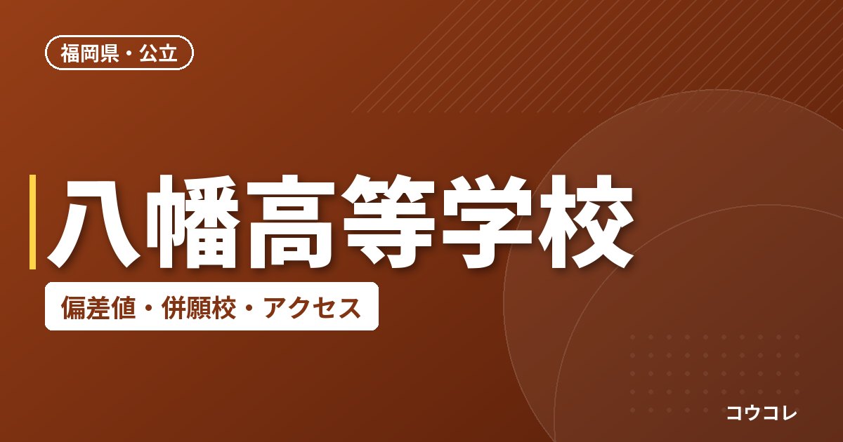 八幡高等学校の偏差値・併願校・アクセス
