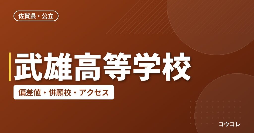 武雄高等学校の偏差値・併願校・アクセス