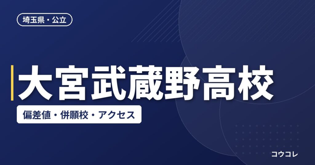 大宮武蔵野高校の偏差値・併願校・アクセス(2026-2027)