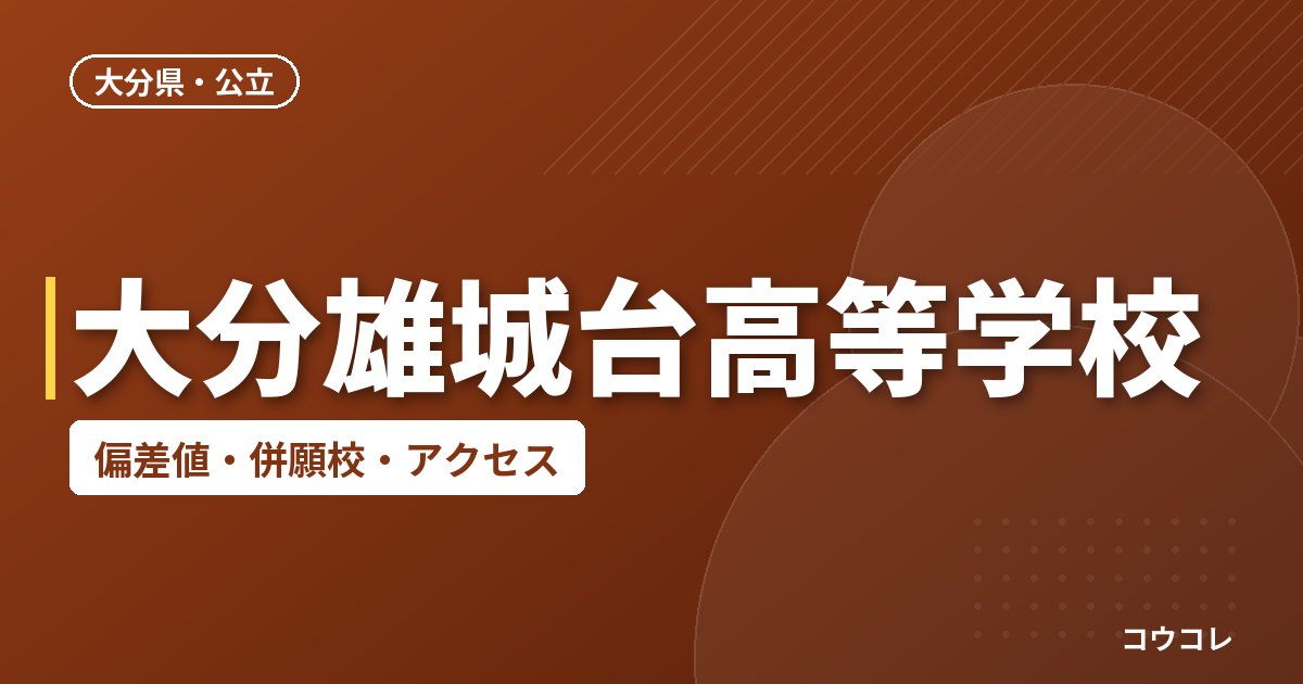 大分雄城台高等学校の偏差値・併願校・アクセス