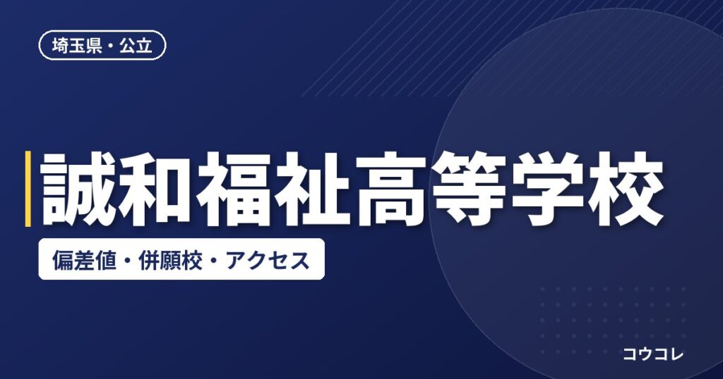 誠和福祉高等学校の偏差値・併願校・アクセス