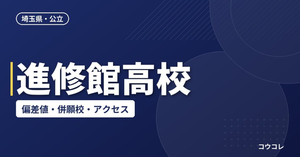 進修館高校の偏差値・併願校・アクセス(2026-2027)