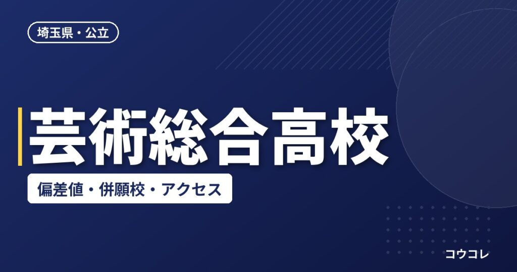 芸術総合高校の偏差値・併願校・アクセス(2026-2027)