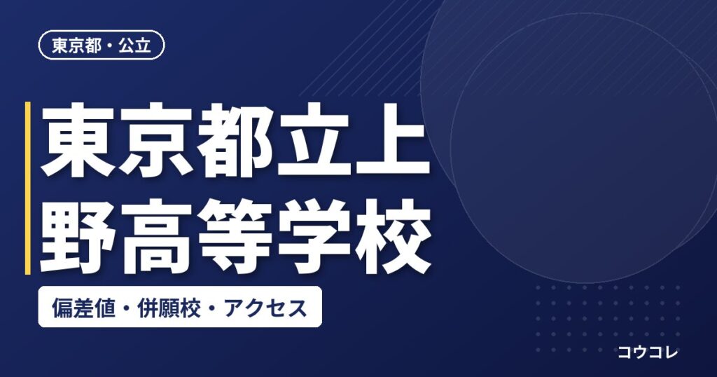 東京都立上野高等学校の偏差値・併願校・アクセス