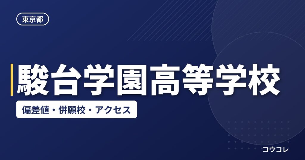 駿台学園高等学校の偏差値・併願校・アクセス