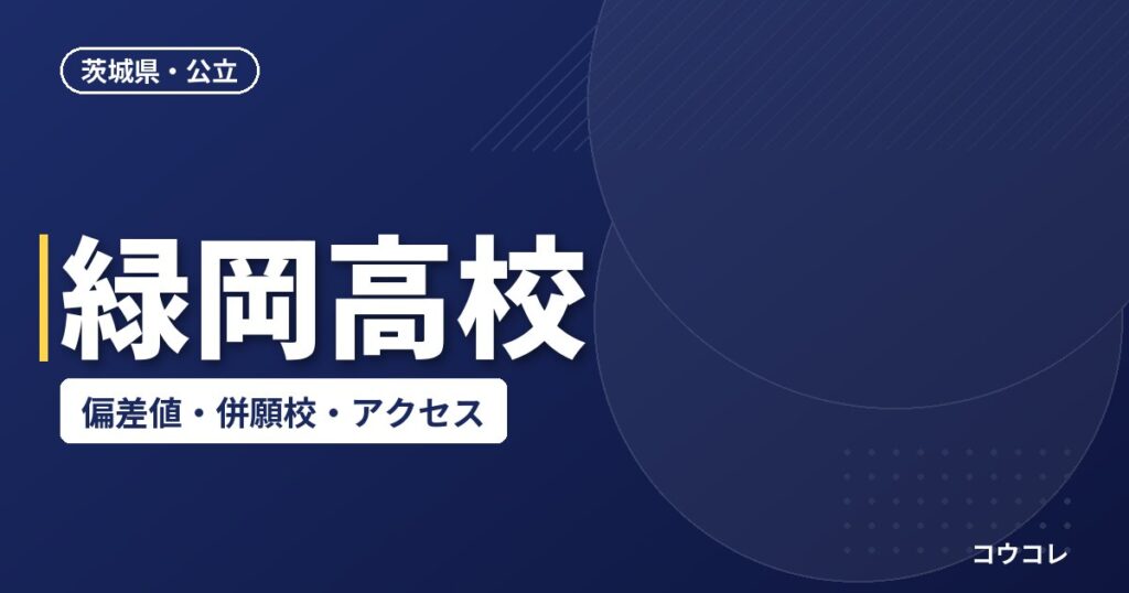 緑岡高校の偏差値・併願校・アクセス(2026-2027)