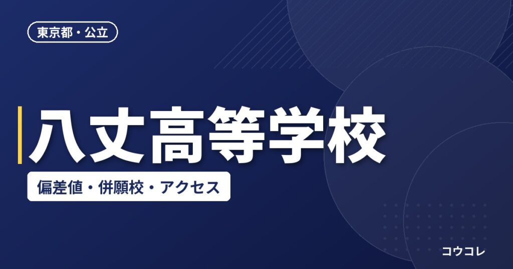八丈高等学校の偏差値・併願校・アクセス