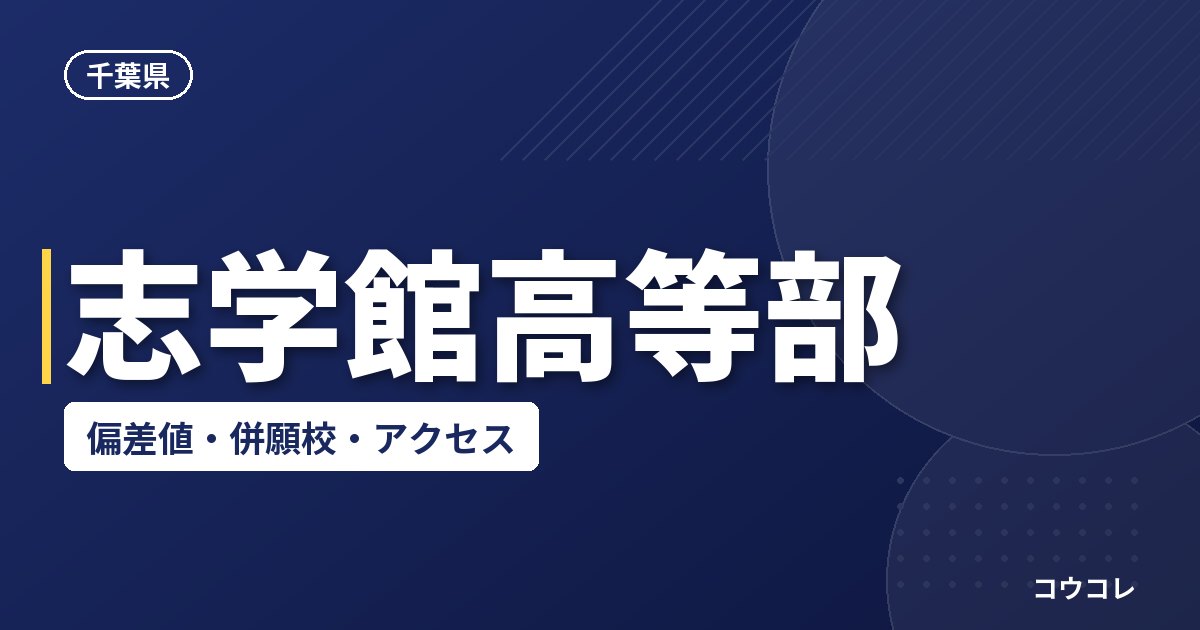 志学館高等部の偏差値・併願校・アクセス