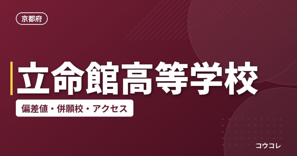 立命館高等学校の偏差値・併願校・アクセス