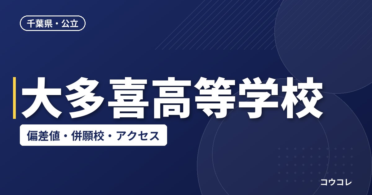 大多喜高等学校の偏差値・併願校・アクセス
