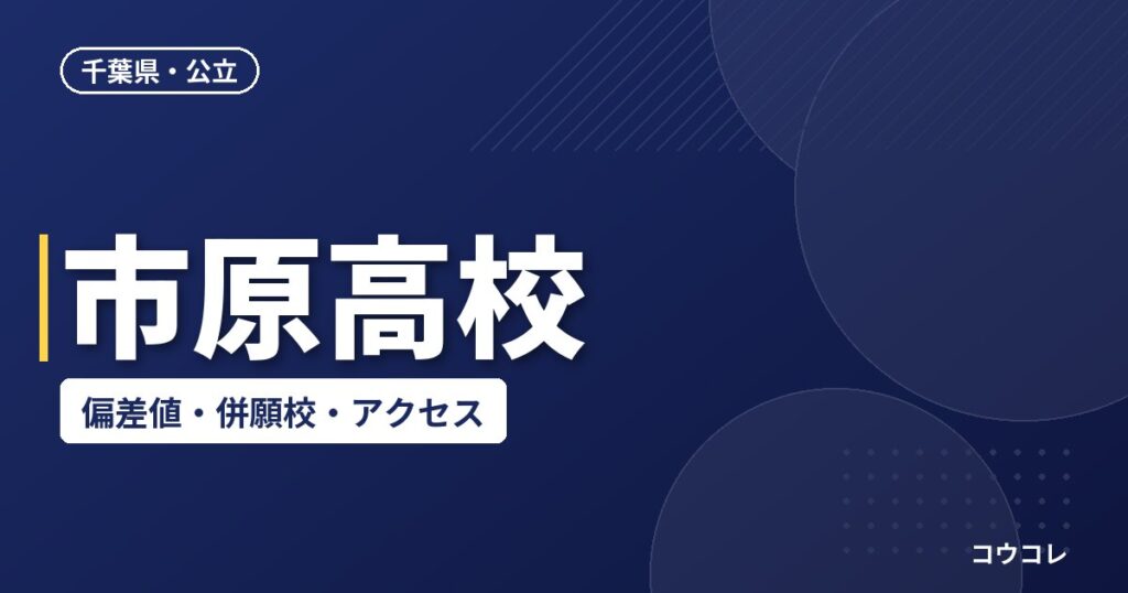 市原高校の偏差値・併願校・アクセス(2026-2027)