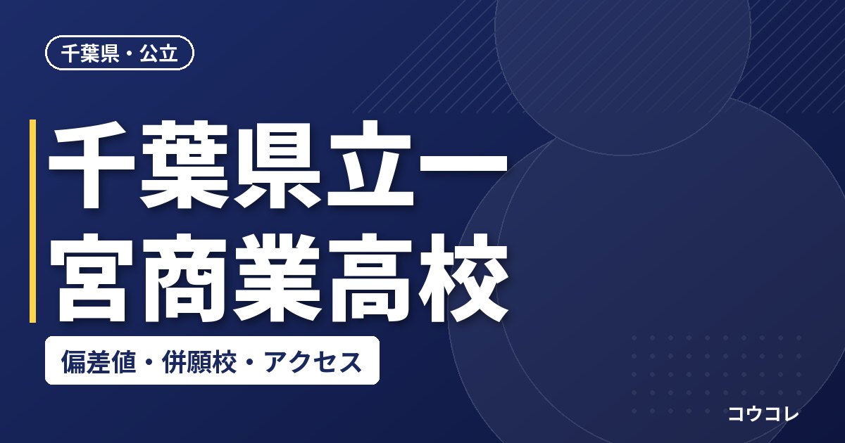 千葉県立一宮商業高校の偏差値・併願校・アクセス(2026-2027)
