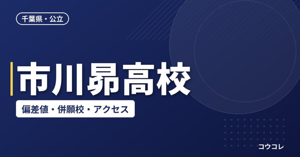 市川昴高校の偏差値・併願校・アクセス(2026-2027)