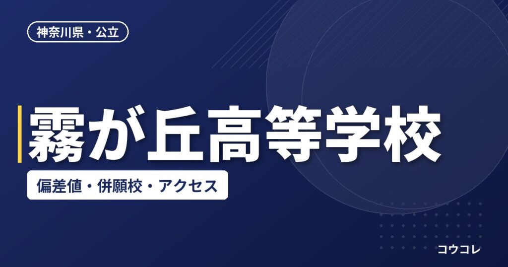 霧が丘高等学校の偏差値・併願校・アクセス