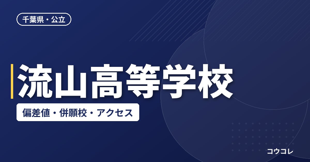流山高等学校の偏差値・併願校・アクセス